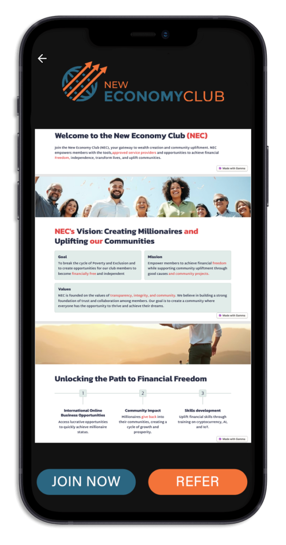 New Economy Club members participating in online training courses